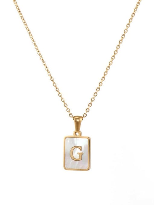 JDN201003 G Stainless steel Shell Message Trend Initials Necklace