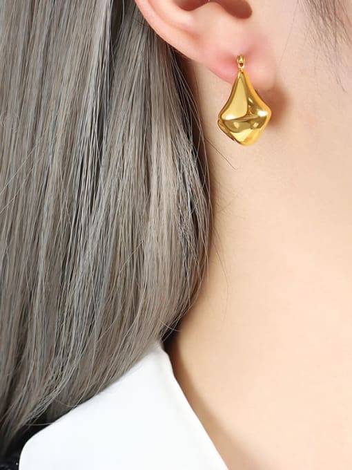 F757 Gold Earrings Titanium Steel Geometric Trend Earring