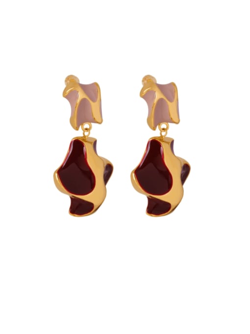 MAKA Brass Geometric Minimalist Drop Earring 0