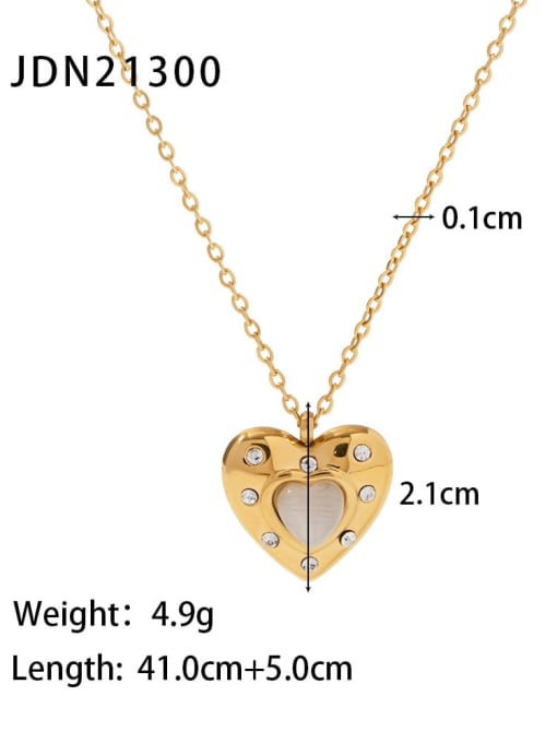 JDN21300 Stainless steel Cats Eye Heart Vintage Necklace