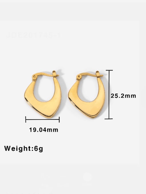 J&D Stainless steel Smooth Geometric Minimalist Huggie Earring 3
