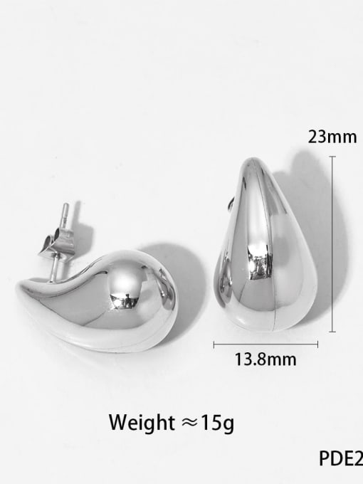 21mm hollow silver 2047 Stainless steel Geometric Trend Stud Earring