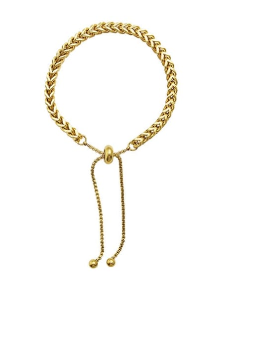 E267 gold bracelet 26cm Titanium Steel Hip Hop Tassel  Braclete and Necklace Set