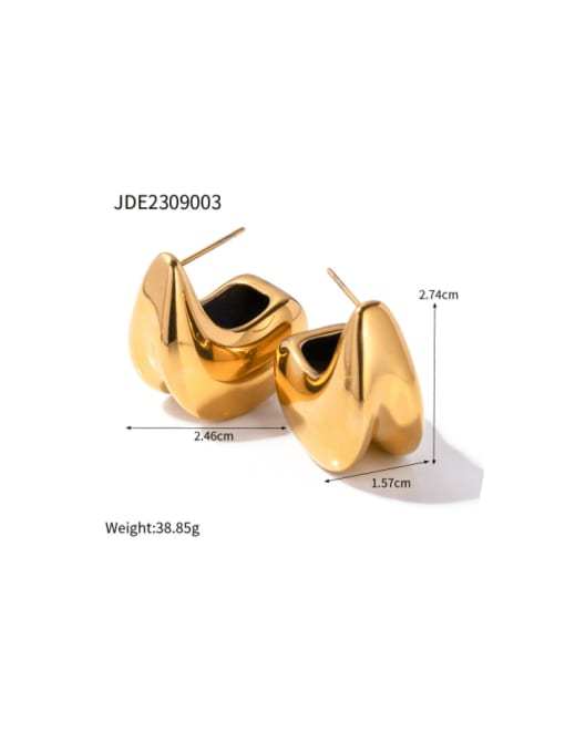 JDE2309003 Stainless steel Geometric Hip Hop Stud Earring
