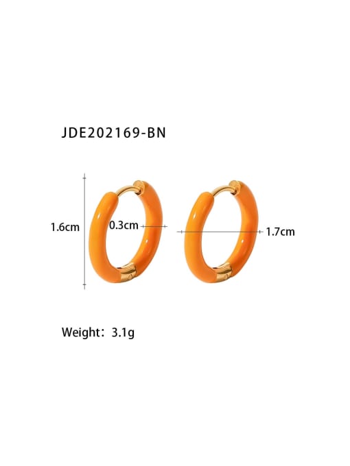 J&D Stainless steel Enamel Geometric Trend Hoop Earring 1