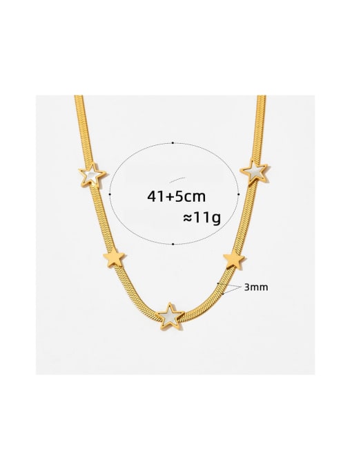 Clioro Stainless steel Trend Pentagram  Cubic Zirconia Bracelet and Necklace Set 4