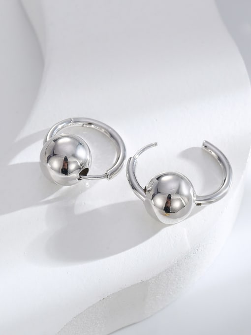 H01364 steel color Brass Geometric Minimalist Stud Earring