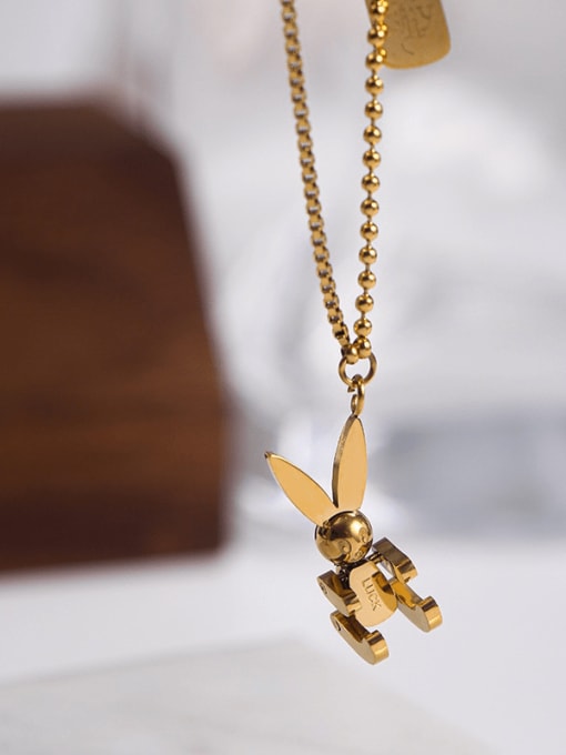 Gold Technological wind movable rabbit clavicle chain