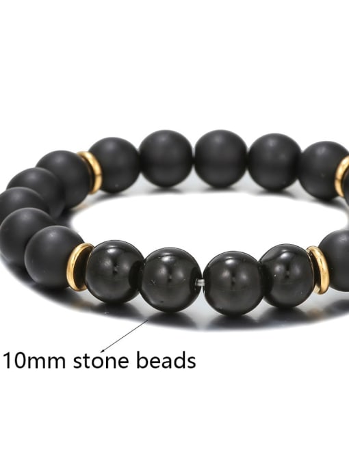 10mm bead Carnelian Black Elastic rope Trend Beaded Bracelet