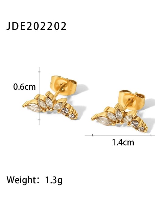 JDE202202 Stainless steel Rhinestone Geometric Dainty Earring