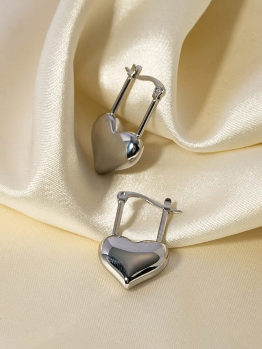 J&D Stainless steel Heart Minimalist Huggie Earring 1
