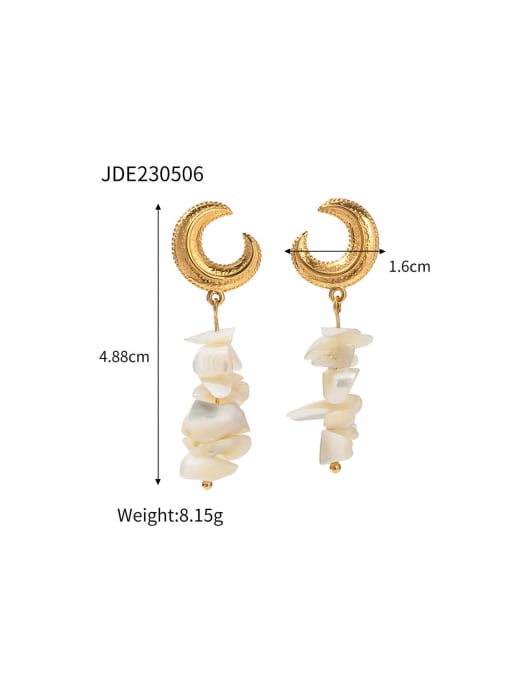 J&D Stainless steel Natural Stone Geometric Trend Drop Earring 3