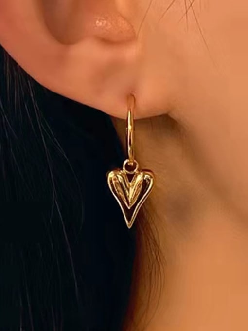 J&D Stainless steel Heart Minimalist Huggie Earring 1