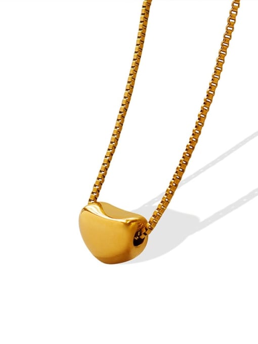 P266 gold necklace 45 cm Titanium Steel Heart Minimalist Necklace