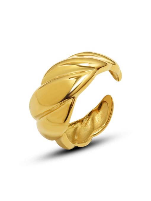 Gold threaded ring, not adjustable Titanium 316L Stainless Steel Threaded Vintage Band Ring with e-coated waterproof