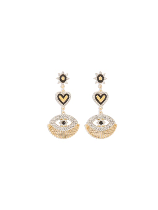 MeiDi-Jewelry Alloy Cubic Zirconia Evil Eye Trend Stud Earring 0
