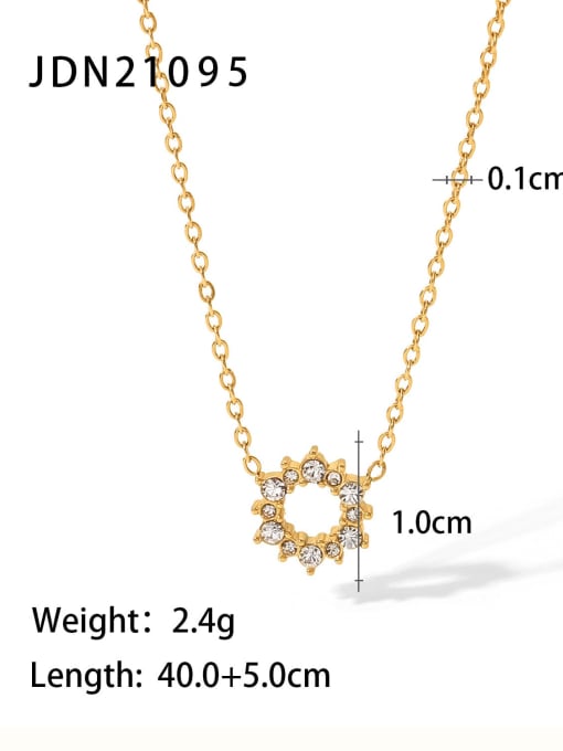 JDN21095 Stainless steel Cubic Zirconia Geometric Dainty Necklace
