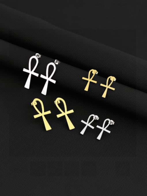 SONYA-Map Jewelry Stainless steel Cross Minimalist Drop Earring 0