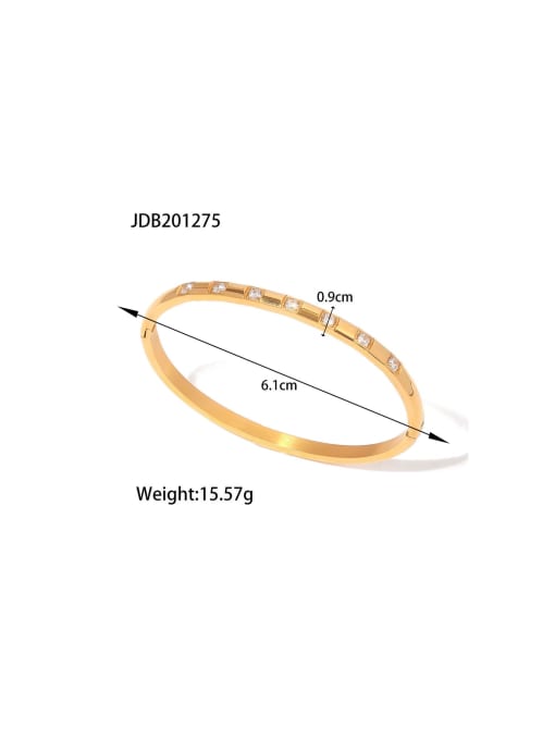 J&D Stainless steel Cubic Zirconia Geometric Trend Band Bangle 1
