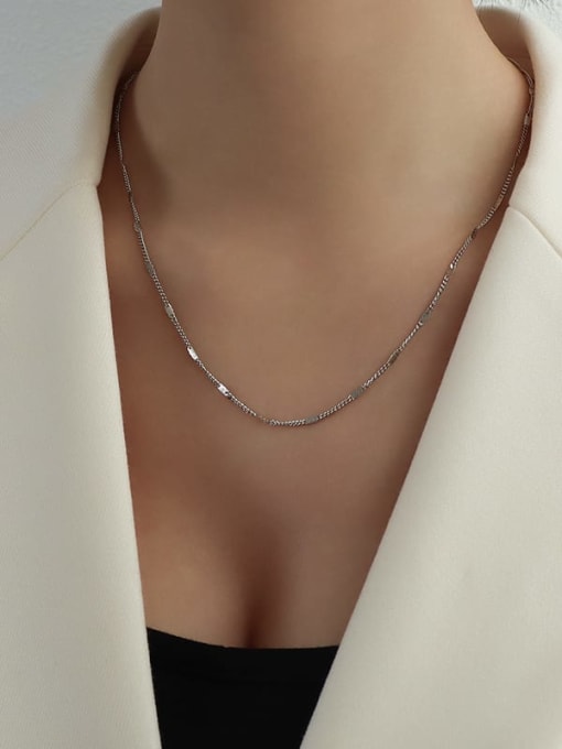 Short steel Titanium 316L Stainless Steel Tassel Minimalist Lariat Necklace with e-coated waterproof