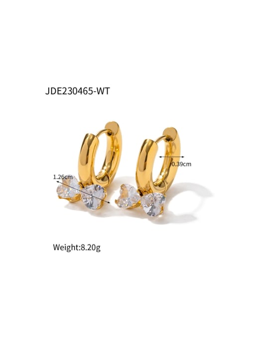 J&D Stainless steel Cubic Zirconia Heart Dainty Stud Earring 2