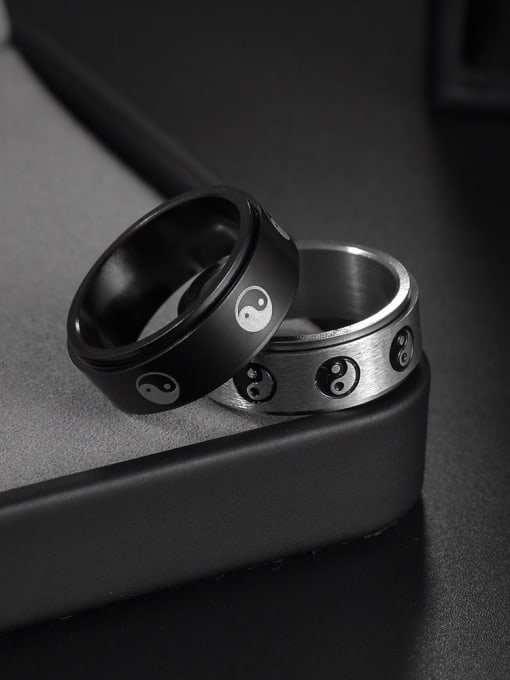 SM-Men's Jewelry Stainless steel Enamel Irregular Hip Hop Rotatable Men's  Ring 1