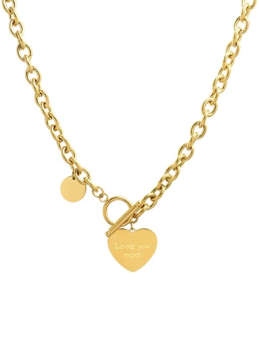 MAKA Titanium 316L Stainless Steel Heart Vintage Hollow Chain Necklace with e-coated waterproof 0