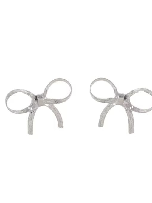 Short Steel Earrings DPE2541 Stainless steel  Dainty Bowknot Earring Bracelet and Necklace Set
