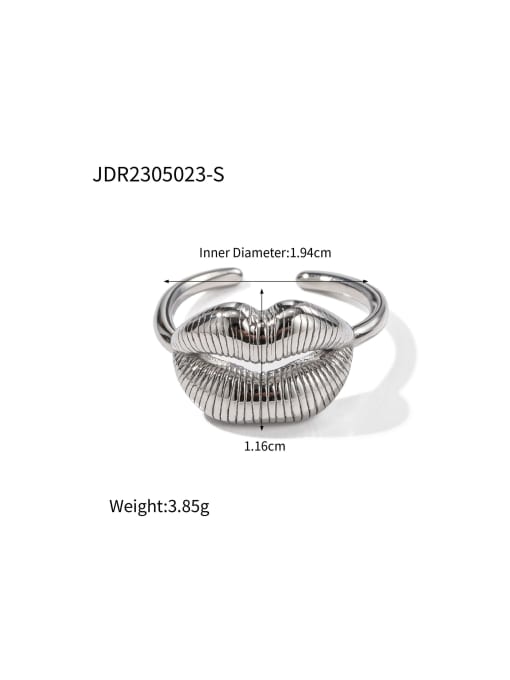 J&D Stainless steel Mouth Trend Band Ring 2