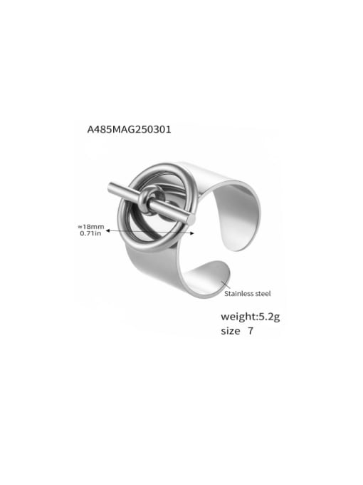 A485 Steel Ring Stainless steel Geometric Hip Hop Band Ring