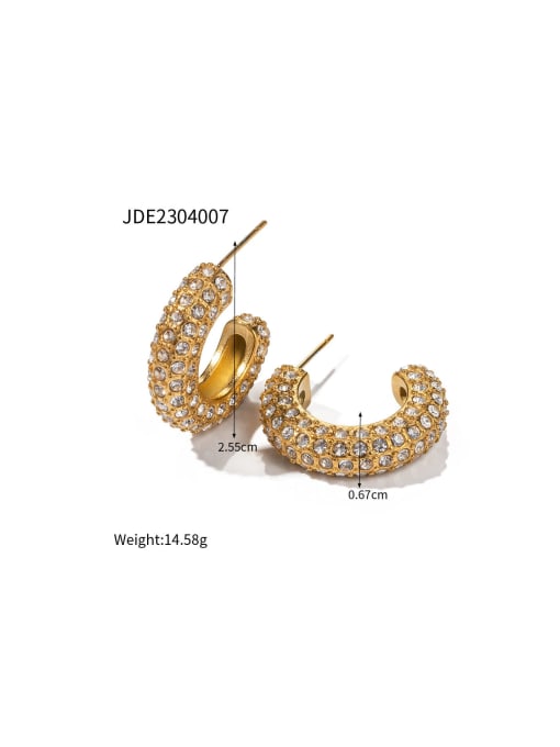 JDE2304007 Stainless steel Cubic Zirconia Geometric Trend Stud Earring