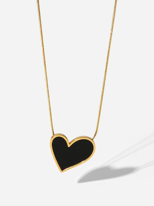 J&D Stainless steel Enamel Heart Minimalist Necklace 0