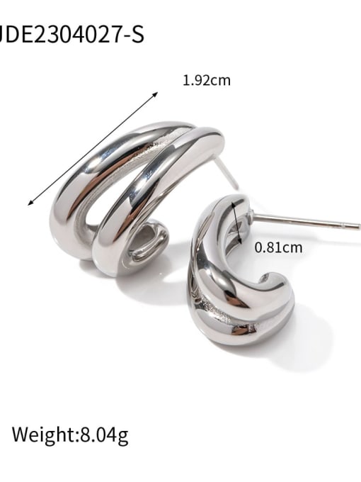 JDE2304027 S Stainless steel Geometric Trend Stud Earring