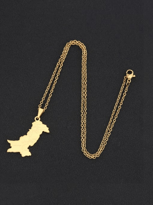 SONYA-Map Jewelry Stainless steel Medallion Hip Hop Map of Pakistan Pendant Necklace 1