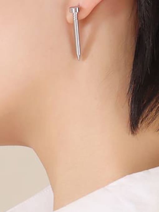 F630 Steel Earrings Titanium Steel Geometric Minimalist Nails Stud Earring