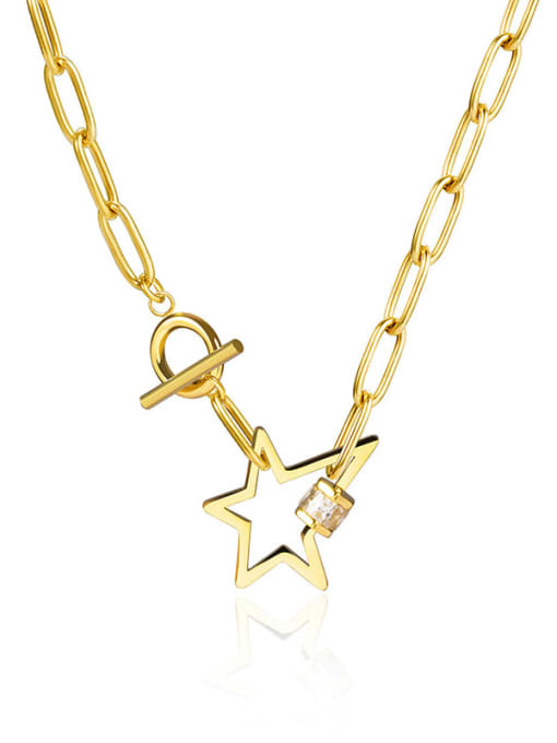 YAYACH Titanium Steel Star Minimalist  Five-pointed star Pendant Necklace 0