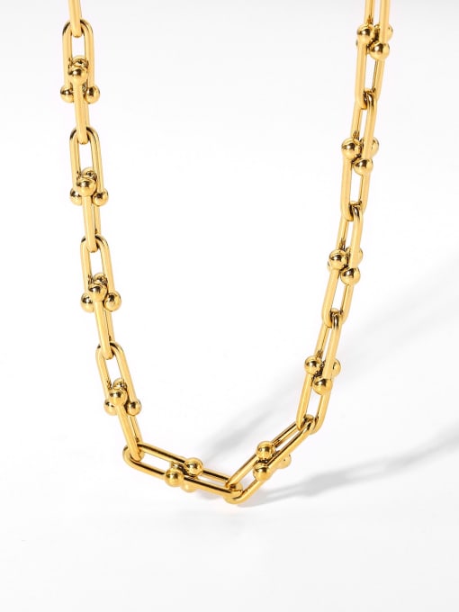 J&D Stainless steel Geometric Hip Hop Cuban Necklace