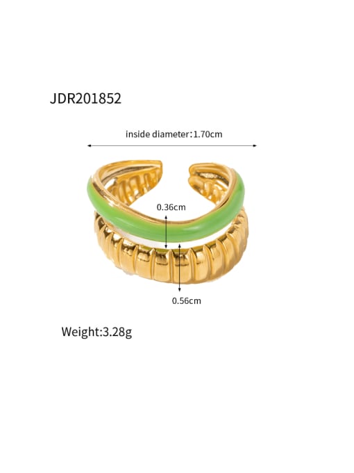 JDR201852 Stainless steel Enamel Geometric Hip Hop Stackable Ring