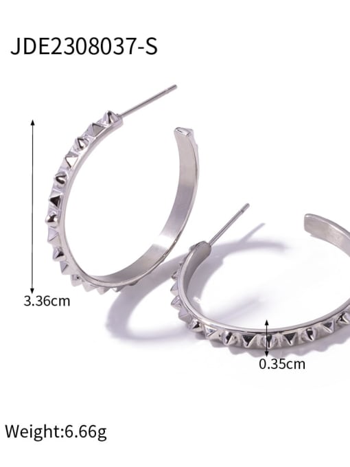 JDE2308037 S Stainless steel Geometric Trend Hoop Earring