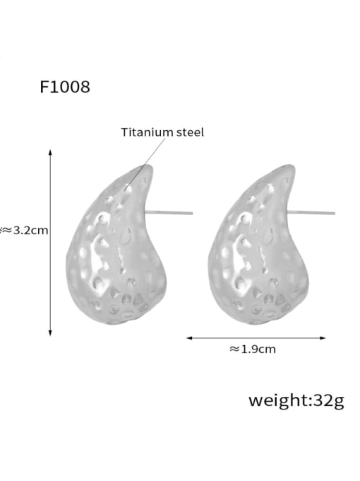 F1008, Steel Earring Titanium Steel Drop Metal Earring with 6 styles