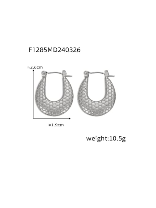 F1285 Steel Earrings Titanium Steel Geometric Hip Hop Huggie Earring