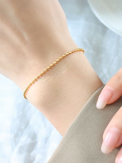 Gold bracelet 15 +5cm Titanium Steel Geometric Trend Beaded Bracelet