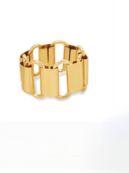 A307 gold ring size 6 Titanium Steel Minimalist Geometric  Ring Bracelet and Necklace Set