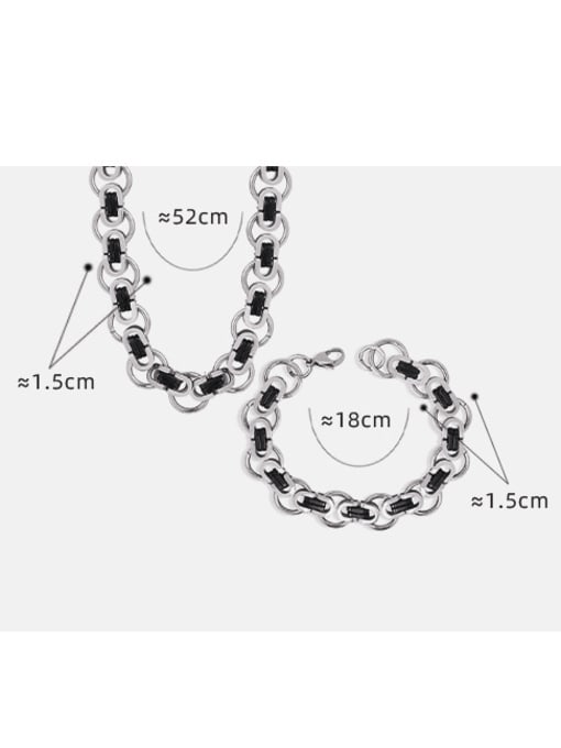 MAKA Titanium Steel  Hip Hop Irregular Bracelet and Necklace Set 3