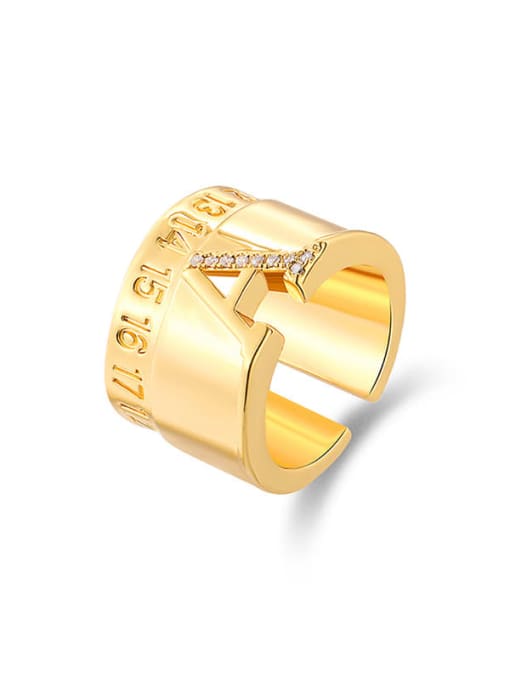 JR21121036 Brass Geometric Minimalist Stackable Ring