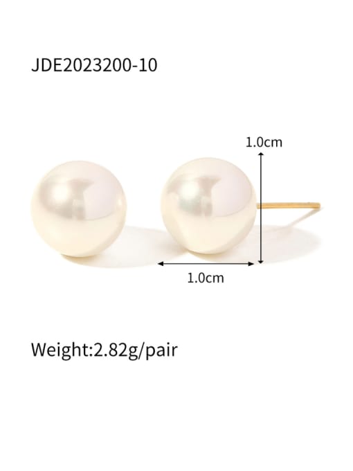 JDE2023200 10 Stainless steel Freshwater Pearl Geometric Minimalist Stud Earring