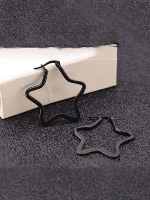 BELII Titanium Steel  Minimalist Five-pointed star Huggie Earring 3