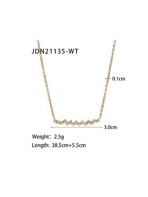 J&D Stainless steel Cubic Zirconia Geometric Dainty Necklace 2