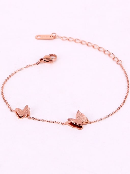 K.Love Titanium Butterfly Dainty Link Bracelet 2