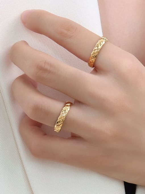 A232 gold Titanium Steel Geometric Minimalist Band Ring